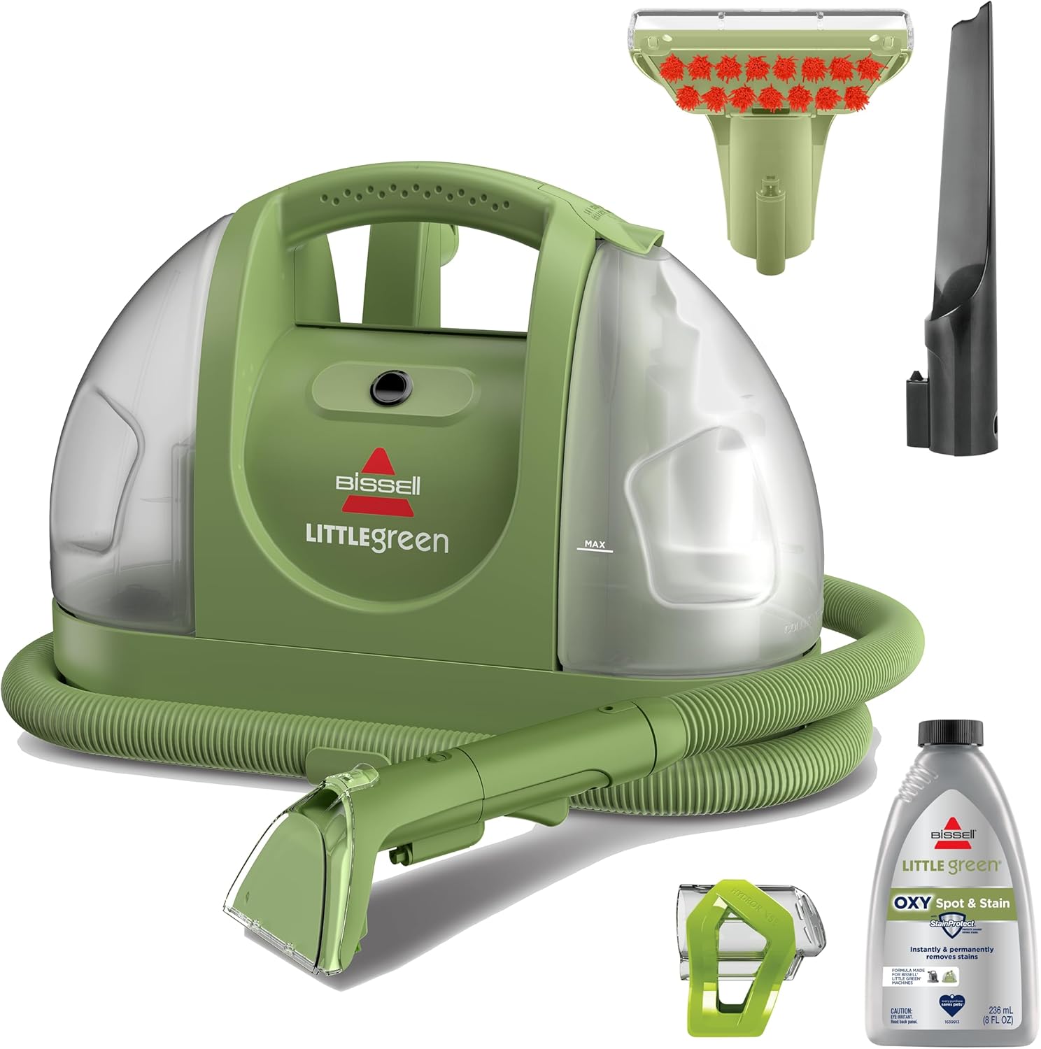 Bissell Little Green Pembersih Karpet dan Pelapis Portabel Serbaguna, Pembersih Mobil dan Mobil dengan Alat Ekstra Khusus, Hijau, 1400b