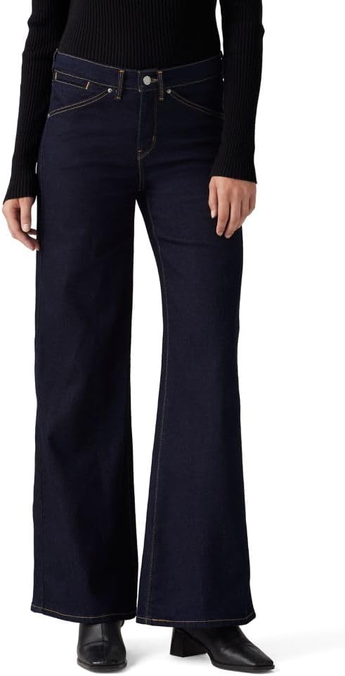 Jeans Lebar Kaki Wanita Levi's 318 (Tersedia dalam Warna Plus), (Baru) Darkest Sky, 28
