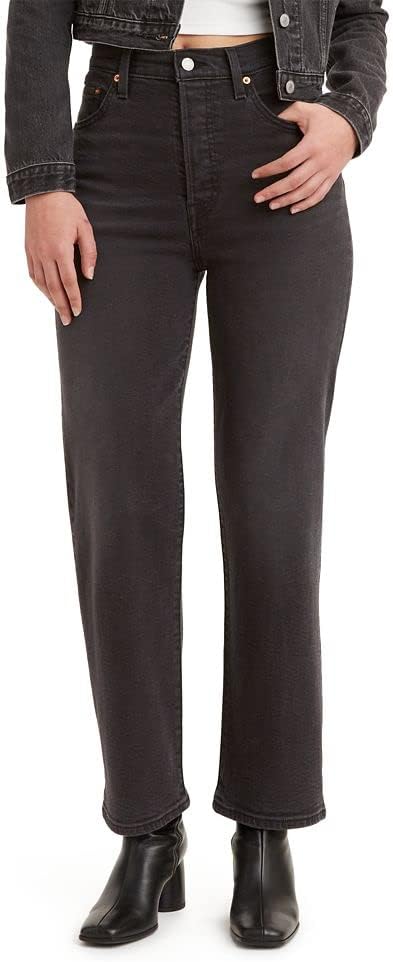 Jeans Pergelangan Kaki Lurus Ribcage Wanita Levi's (Baru) Rinse Hitam 25