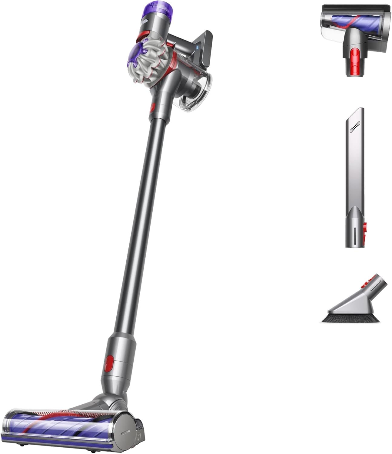 Penyedot debu nirkabel Dyson V8 Plus, membersihkan lantai dan karpet keras, memisahkan, mengubahnya menjadi genggam, 115 aws, 2 mode daya, hingga 40 menit&sup1;