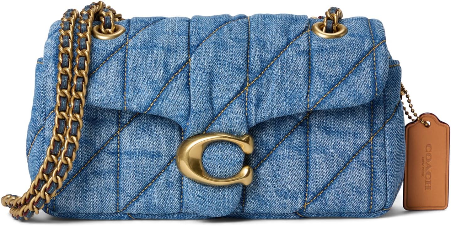 Tas Bahu Tabby Denim Quilted Wanita Coach 20, Indigo