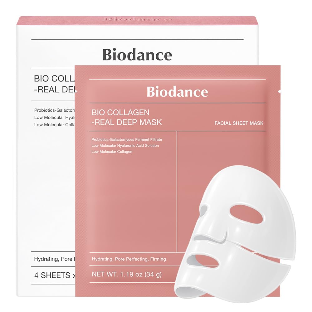Biodance Bio-Collagen Real Deep Mask, Masker Hidrogel Melembabkan Semalaman, Mengecilkan Pori-pori, Elastisitas, Meningkatkan Kekenyalan, Perawatan Kulit Korea, Stoking untuk Remaja Perempuan | 1,19oz(34g)