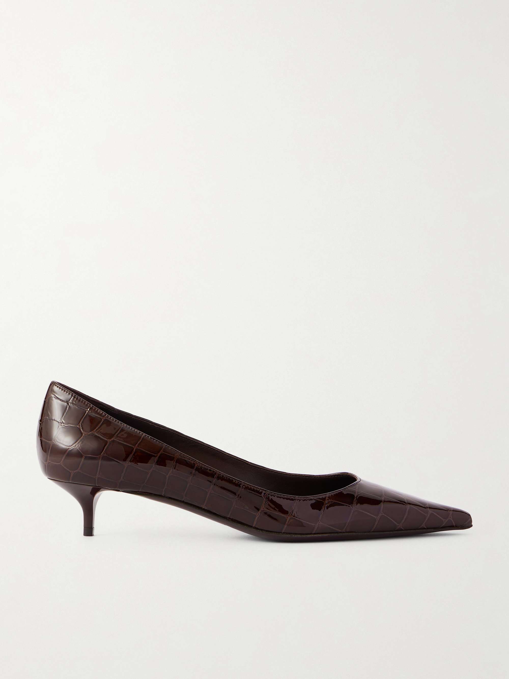 Pompa kulit Amelia Croc-Effect