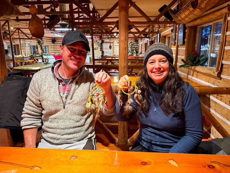 Lina and David Stock with medicine wheels in Wendake