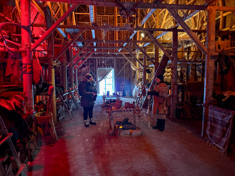 Lina Stock and guide at the Visiting the Huron Traditional Site Onhoüa Chetek8e in Wendake