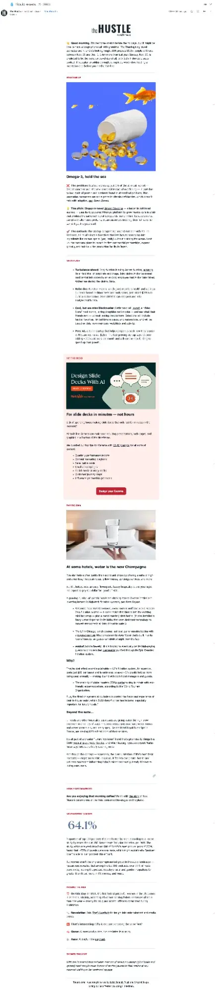 future of newsletters, the hustle mixed media format