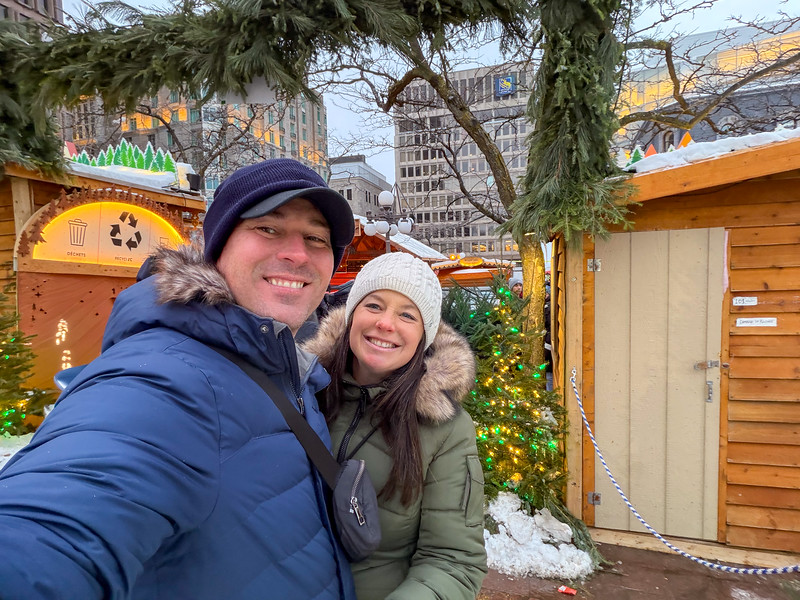 Lina and David Stock at the Quebec City German Christmas Markets in Canada
