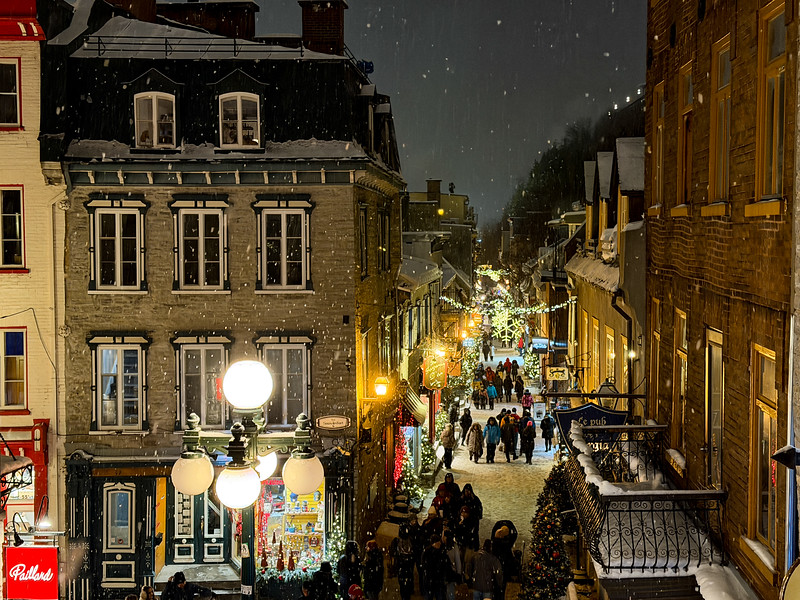Quartier Petit Champlain in Quebec City during winter