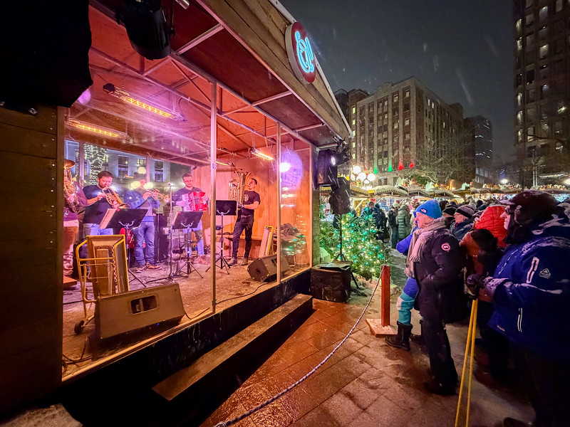 Outdoor Christmas concert in Quebec City, Canada
