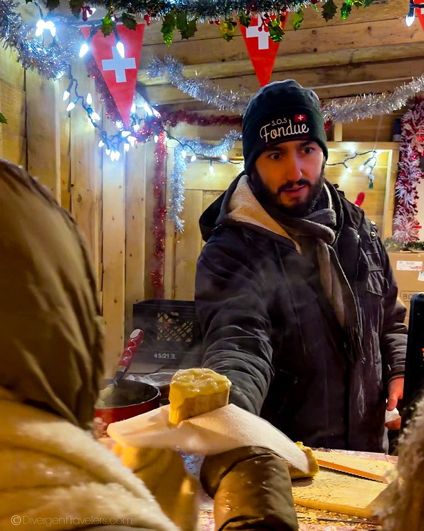 Swiss fondue at the Quebec City German Christmas Markets