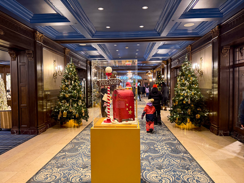 Interior of Fairmont Chateau Frontenac decorated for Christmas in Quebec City