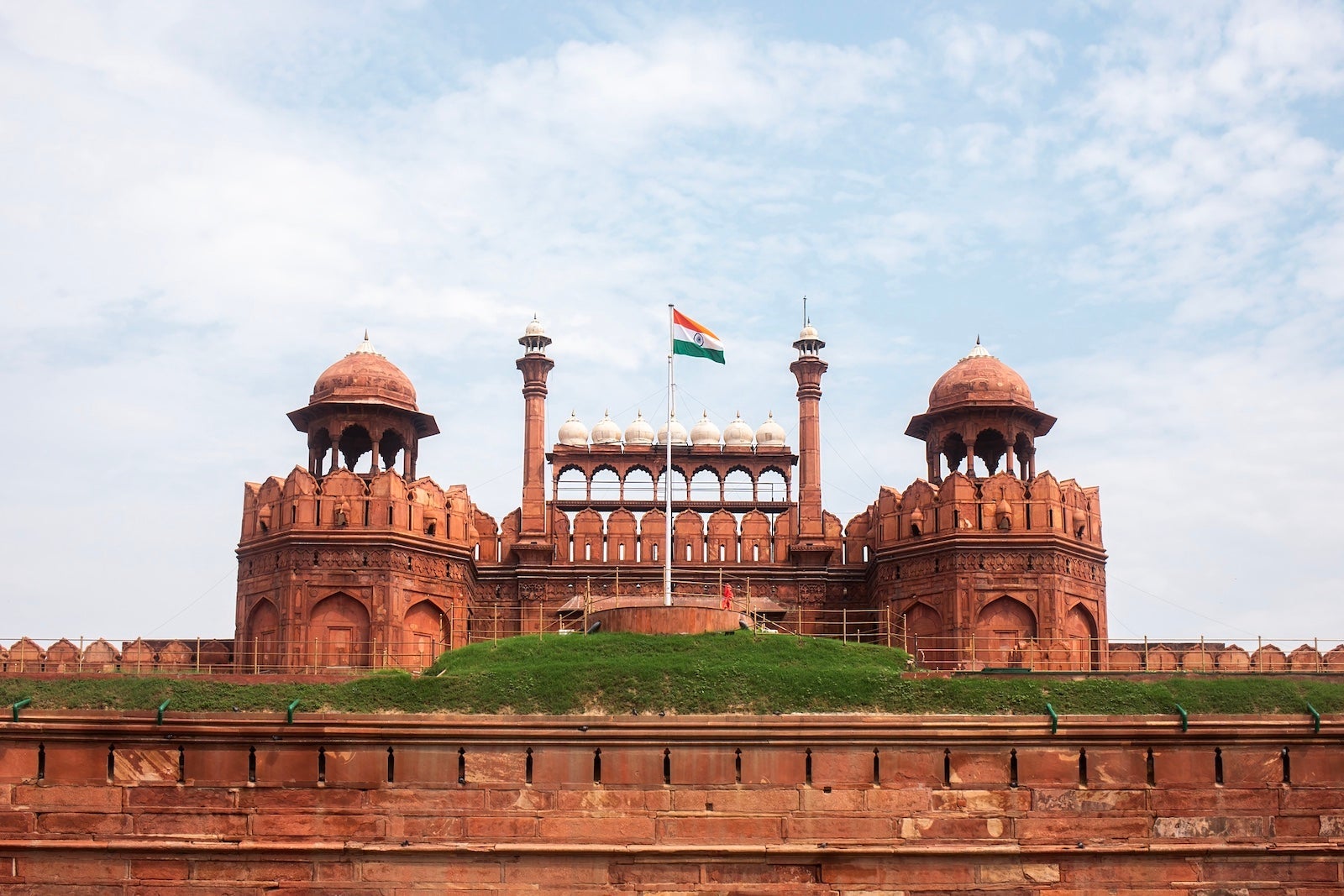 Gerbang Lahore Benteng Merah di Delhi, India.