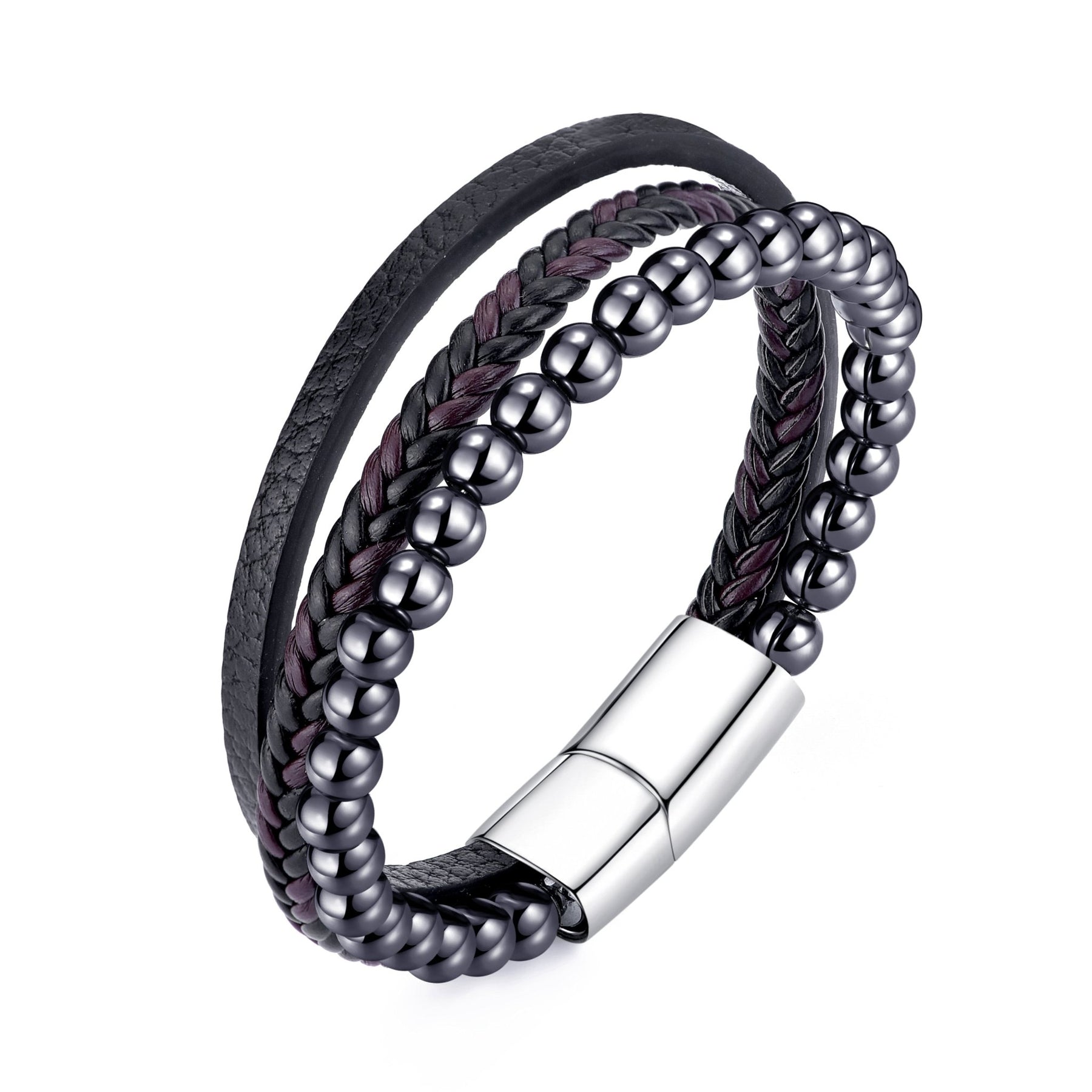 Gelang Hematit Kulit Asli Pria 335482